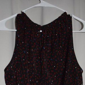 Gap Sleeveless Shell Top Black with Tiny Stars - Women's M